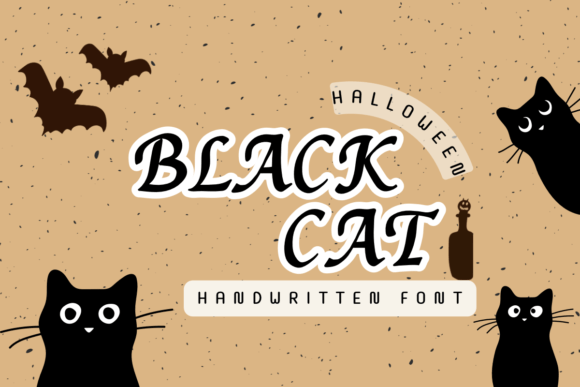 Halloween Black Cat: A Spooky & Fun Display Font
